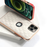 Soft Leather Geometric Lattice iPhone Case